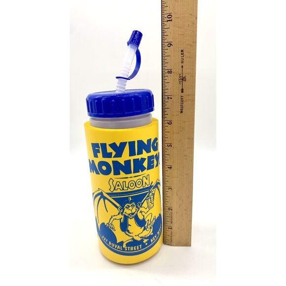 Vintage Flying Monkey Saloon Duval Street Key West Travel Cup W/ Straw - Picture 7 of 7